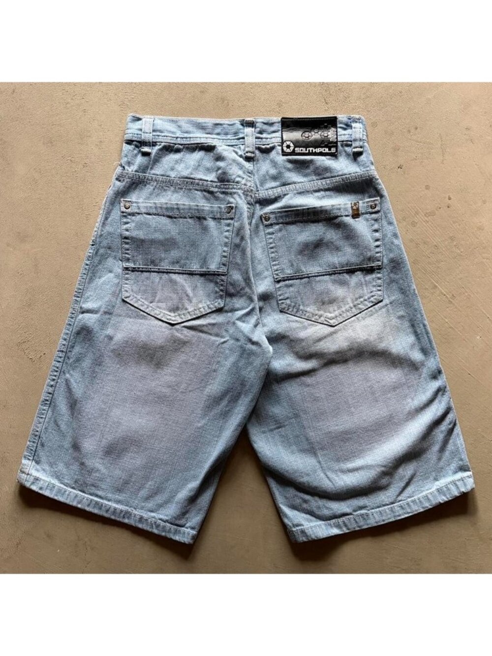 y2k southpole light wash baggy jorts